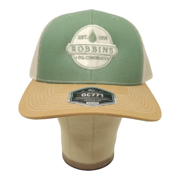 Robbins Oil Company Embroidered Logo Mesh Snapback Cap Trucker Style Baseball - Picture 9 of 13